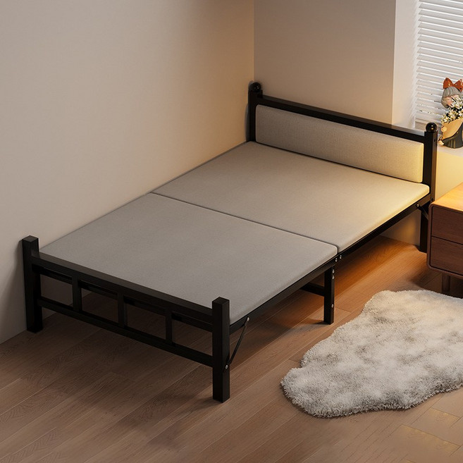 접이식침대 원터치 1인용간이침대 폴딩침대슈퍼싱글, 블랙