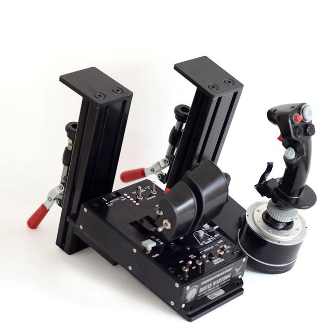 비행시뮬레이터 조이스틱 데스크 전투기 컨트롤러 두꺼운 호타스 조종 시뮬레이터, 1개, 에어버스 TCA 싱글 스로틀 글로시블랙, 기본 색상