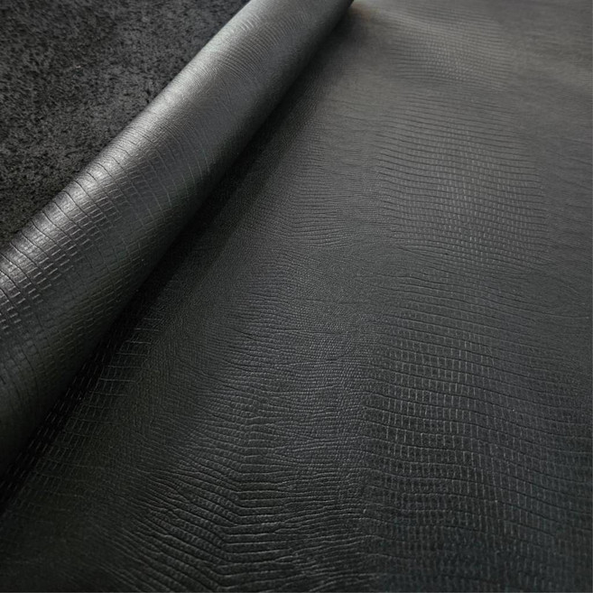 SycaMOre 真皮牛皮 C-2123124 進口皮 一才錦 消光黑 蜥蝪紋 半植鞣 手作皮革