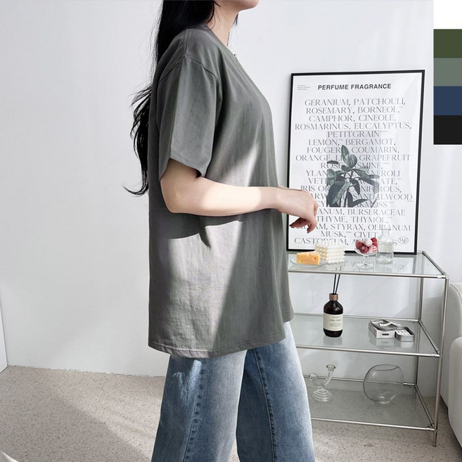 와우크로스 여자오버핏 맨투맨 반팔티셔츠 rim*2293jE