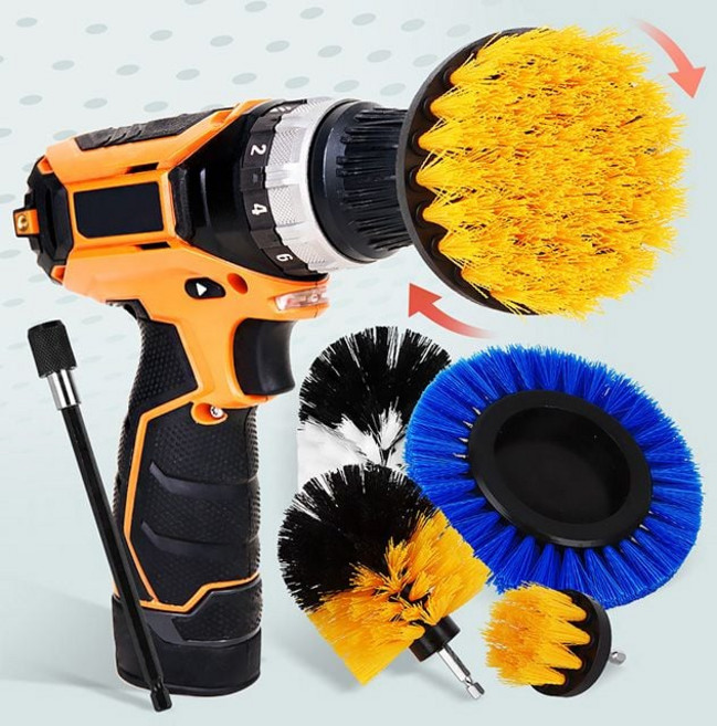 전동자동청소솔 전동청소솔 화장실타일청소 화장실청소 테이블솔 욕실바닥청소 gui+2588Te, 8종세트