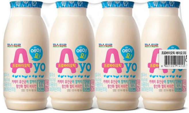 파스퇴르 프로바이오틱스 에이요 요구르트, 48개, 145ml