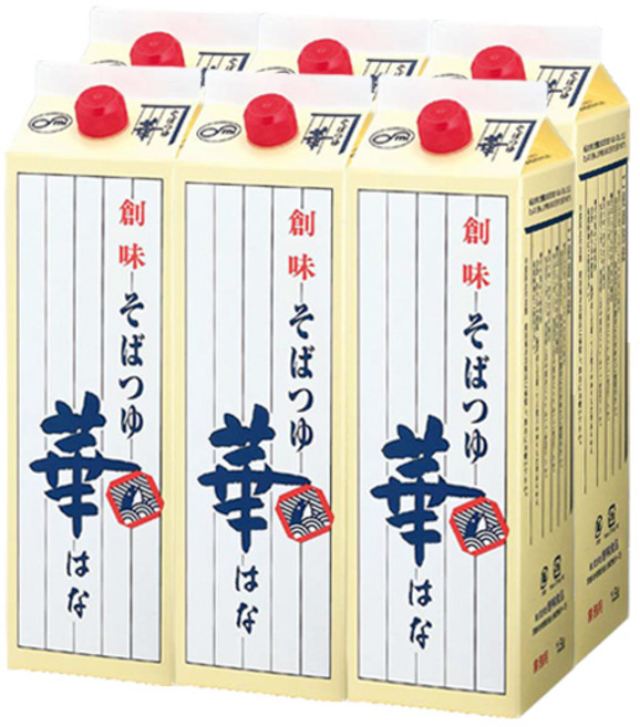 소바쯔유 하나 (10배이상 고농축)- 우동 국물 메밀소바 냉모밀 조림 붓카케 소스 소미, 6개, 1.8L