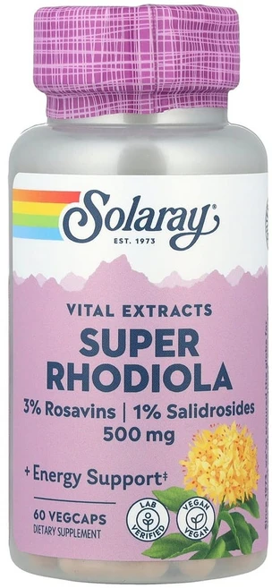 솔라레이 수퍼 홍경천 뿌리 추출물 500 mg 식물성 캡슐 60 정, 1개 - 쿠팡