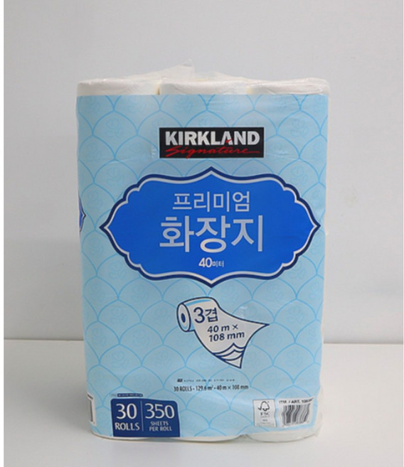커클랜드 프리미엄 화장지, 40m, 30롤, 3개