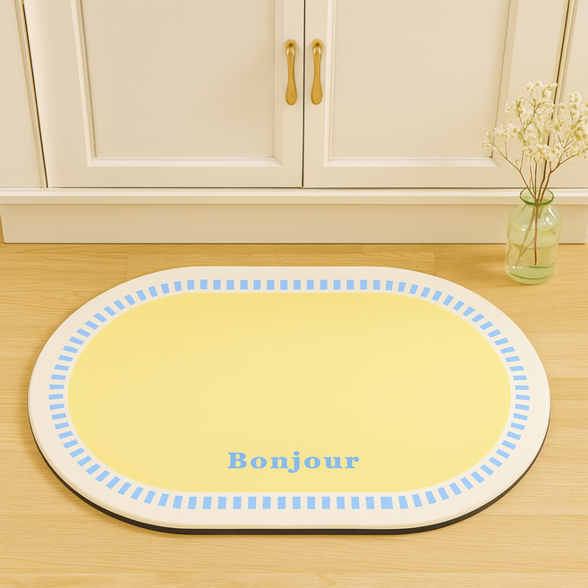 블린코 물기 쏙 유연한 빨아쓰는 규조토 발매트, 옐로우