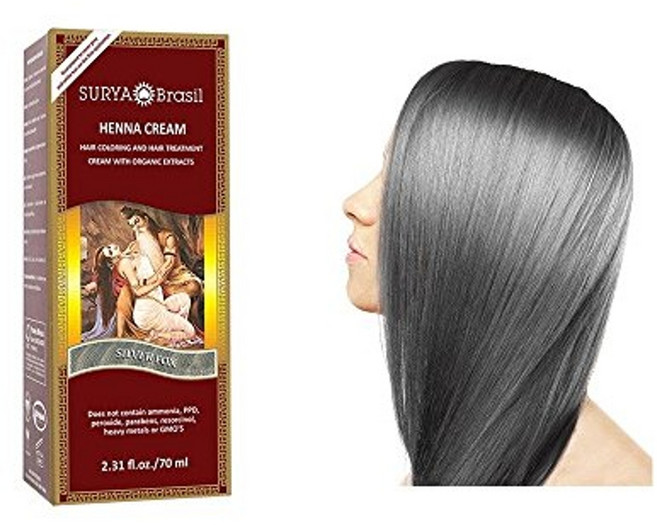 SURYA 브라질 헤나 헤어 컬러 트리트먼트 크림 70 ml 반영구 천연 염색 딥 컨디셔닝 헤어케어 헤어스타일링, 1개, 은여우