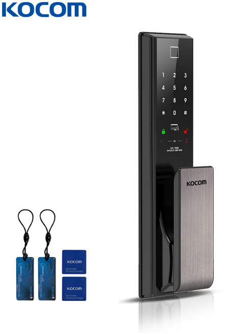코콤 KDL-AC9590 지문인식 현관문 무타공 푸시풀 번호키 도어락 교체 설치 고리형 2개+부착형 2개, 고객직접설치