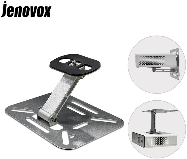 Jenovox 빔프로젝터 거치대 다용도 미니빔 벽마운트 천장 브라켓, 데스크탑 스탠드 검정, 1개
