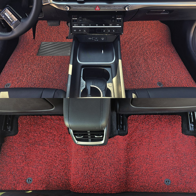 디와이 소나타 소나타NF 소나타YF 소나타LF 밀림방지 자동차 코일 카매트 운전석 1열 2열, 레드, 2열(뒷자석)