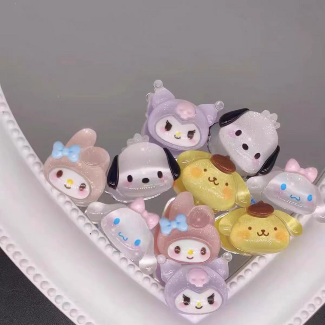 투명 산리오 캐릭터 파츠 슬리퍼 실내화 신발 악세사리 세트