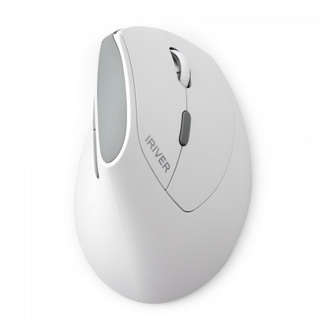 아이리버 남성용 손목보호 큰손 무선 버티컬 마우스 EQwear-Gentleman Vertical Grip EV19, 화이트
