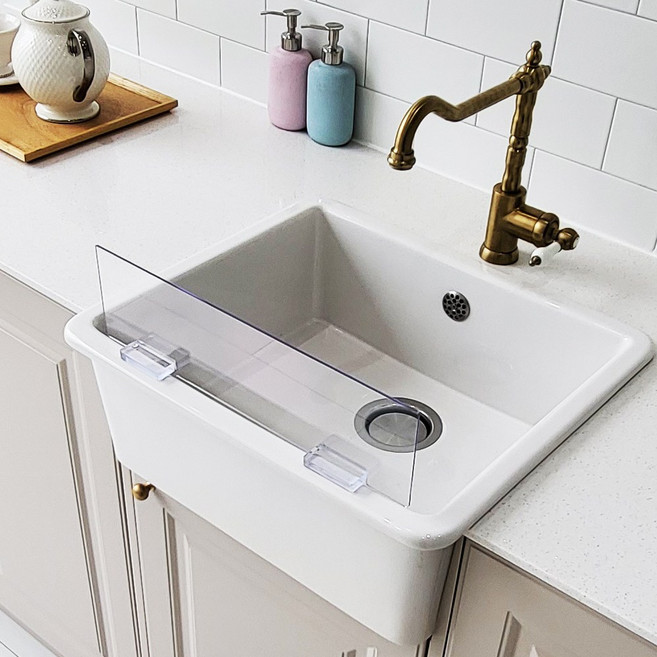 싱크대앞 물막이 국산 MADE IN KOREA 아크릴 PC 투명 물막이 씽크대 칸막이 인덕션 가림막, 1개, 브라켓형 800mm