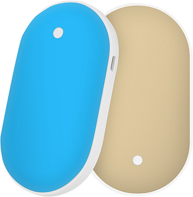 비즈 조약돌 USB 충전식 손난로 보조배터리 양면발열 휴대용 전기 전자핫팩, 조약돌 손난로 보조배터리 BZ-HW50 베이지