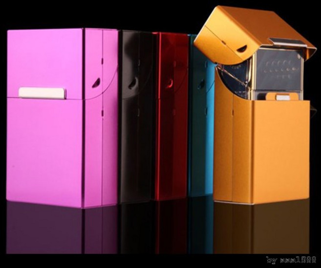 심플메탈 담배케이스 일반형담배 라이터 지갑 원터치