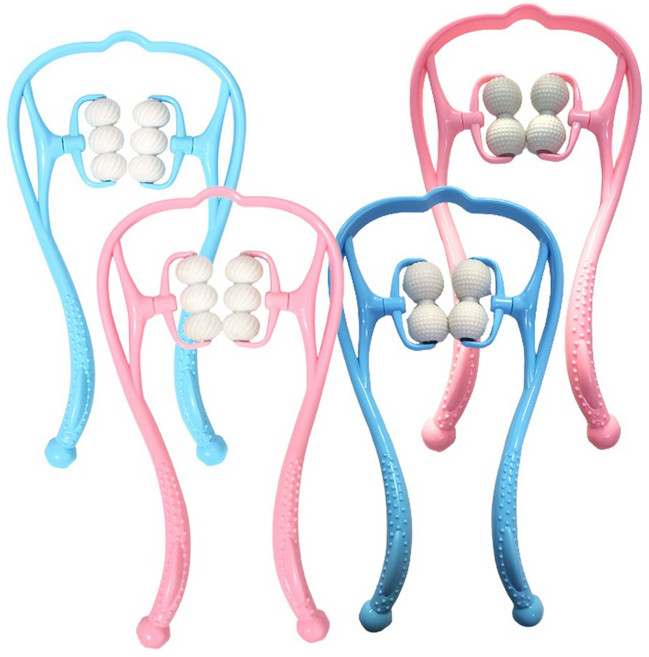 골프공 손지압 목안마기 6구 롤링 4구 지압기 어깨 승모근 경추 뒷목 마사지 시원한, 02) 6구-손지압목안마기, 블루, 1개