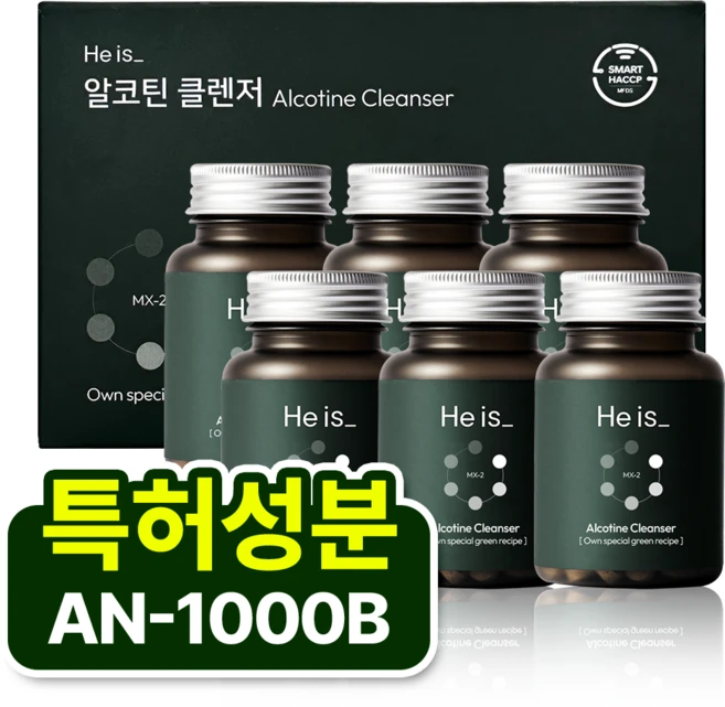 히이즈 알코틴 클렌저 특허성분 AN-1000B, 60정, 6개 - 쿠팡