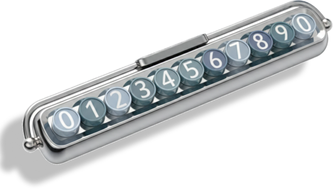 백댄스 심플 자판형 귀여운 주차번호판, 1개, 실버블루