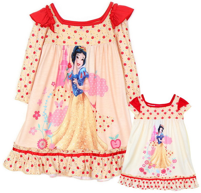 디즈니 공주 원피스 드레스 아동 여아 유아 잠옷 세트 파자마 파티 실내복 백설공주 반팔/7부