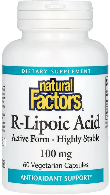 Natural Factors R-리포산 100mg 베지 캡슐 60정, NaturalFactorsR리포산100mg베지캡슐60정, 1개 - 쿠팡