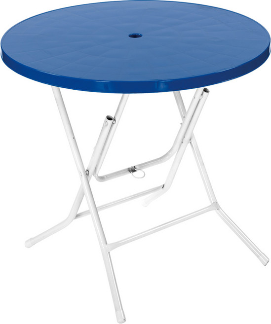 플라스틱테이블 원형테이블 야외테이블 편의점 포장마차 간이 접이식, 블루