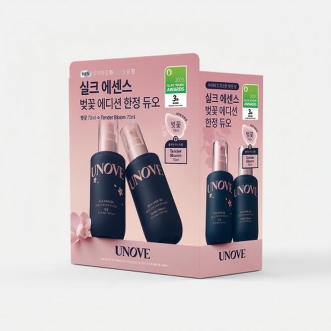 어노브 실크 헤어 오일 에센스 70ml 더블_웜페탈 향X2, 2개