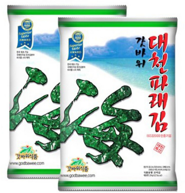 갓바위식품(주) 대천갓바위김 파래김 20g, 20개