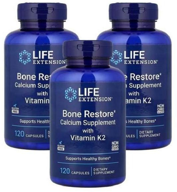 (2+1) 라이프익스텐션 본리스토어 비타민 K2 120캡슐, 120정, 3개