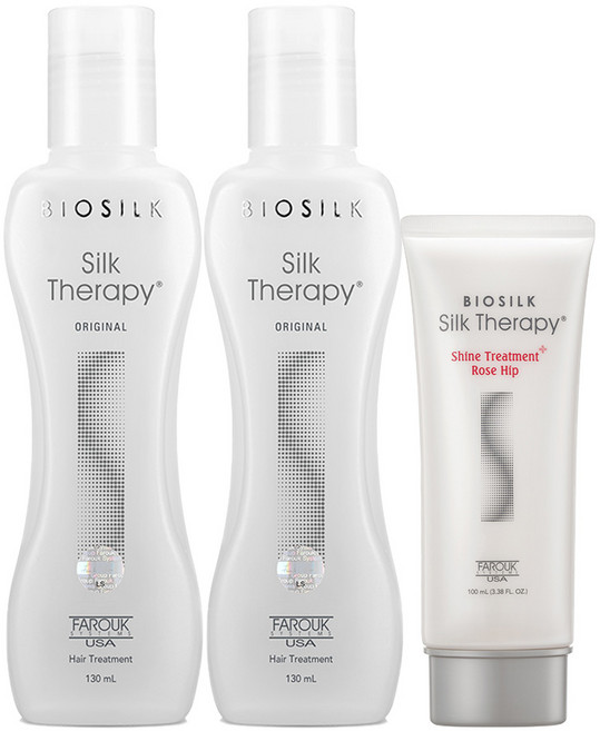 실크테라피 오리지널 헤어에센스 130ml x 2개 + 샤인 트리트먼트 플러스 로즈힙 100ml, 1개