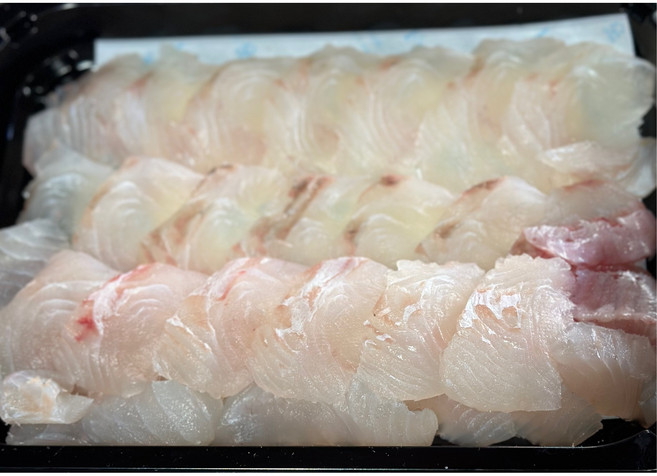광어 슬라이스 (지느러미+순살), 1개, 400g