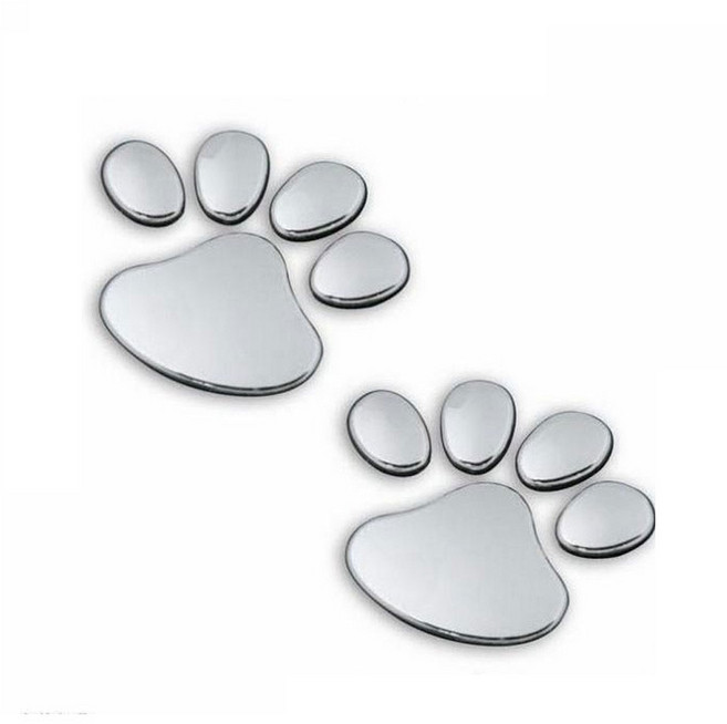 차량용 엠블럼 자동차 앰블럼 엠블렘 스티커 3D 메탈 장식 천사 발바닥, 곰발바닥 실버