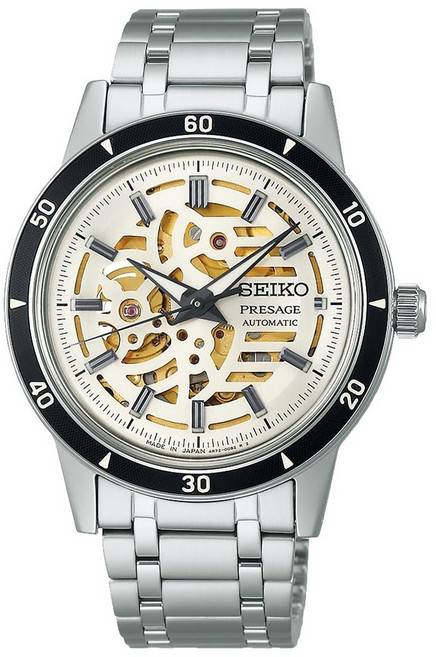 SEIKO 精工 男士 Presage 風格 60s Elegant 復古粗獷自動機械金屬腕錶 SARY255