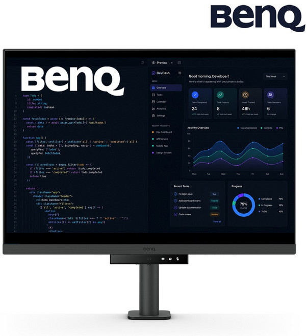 BenQ RD280UA 아이케어 무결점 멀티스탠드 모니터 (IPS/4K+/코딩), 28