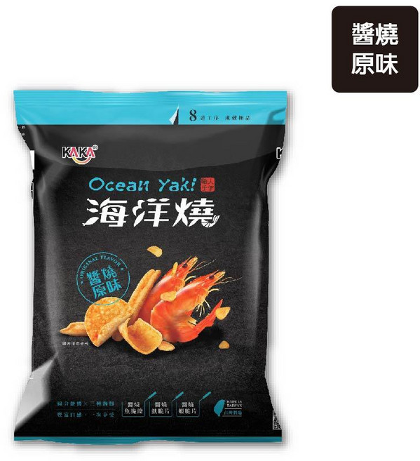 KAKA 海洋燒 蒜爆小龍蝦風味 餅乾, 1個, 海洋燒 40g 醬燒原味, 40G