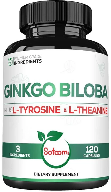 Satoomi L-티로신 L-테아닌 1000mg 은행나무 보충제 - 2개월 분량 120캡슐 - 집중력 메리 기능 뇌 건강 및 시력 품질 지원, 120정, 1개 - 쿠팡