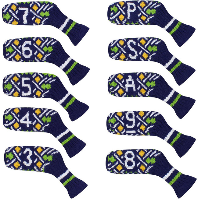 Scott Edward 10 (Four-color Pattern) 골프 아이언 헤드 커버 개 세트 들어가 귀여운