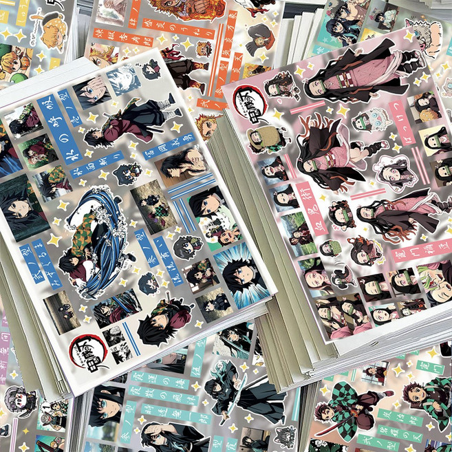 로테오 일본 애니 다꾸 스티커, 1세트, 귀멸의칼날A