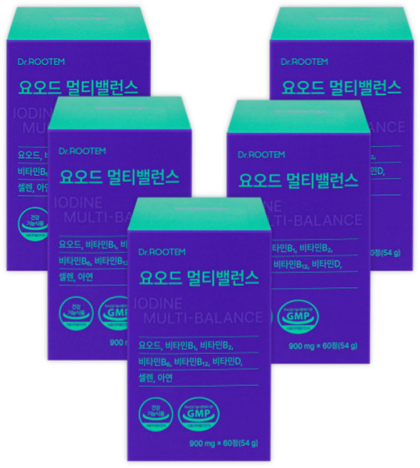 요오드영양제 갑상선영양제 아이오딘 요오드 갑상선 건강 iodine, 5세트, 60정