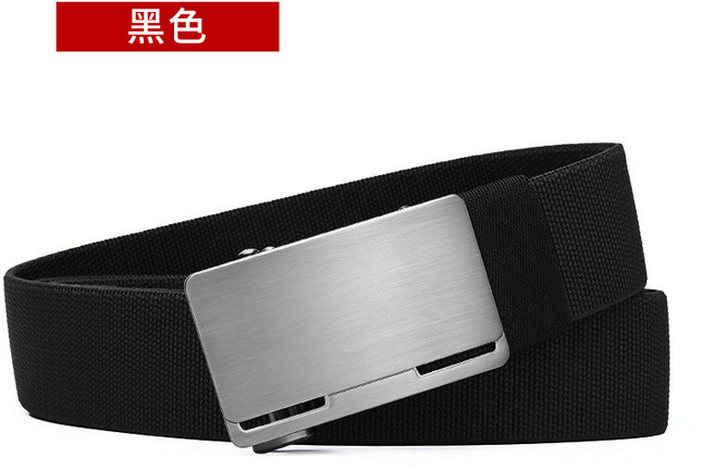 鋅勢 男士合金自動扣彈力編織腰帶 3.4cm寬 120CM/150CM長 深灰色