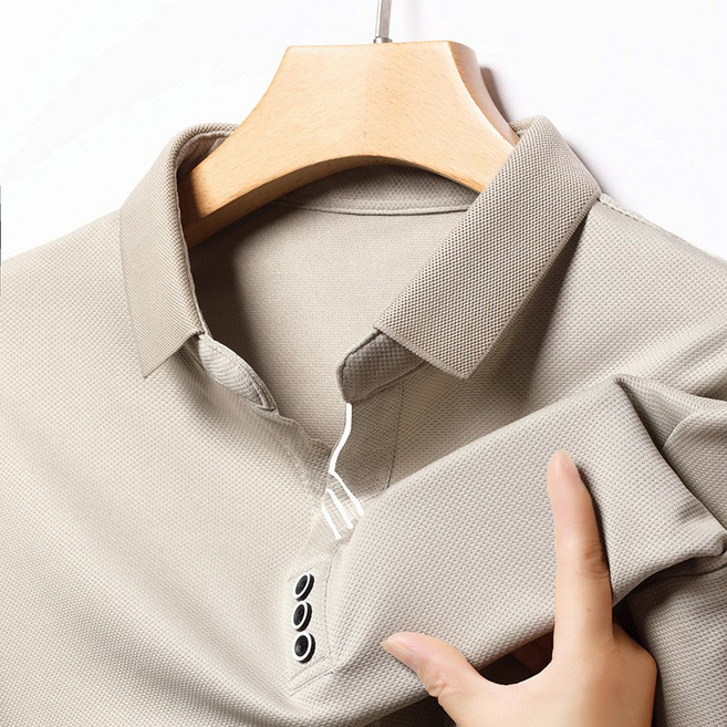 AMBEX 중년 남성 봄가을 폴로넥 티셔츠 캐주얼 긴팔티 40대 50대 상의