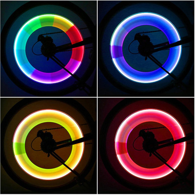 락모터스 자전거 LED 휠라이트 바퀴 조명 안전등 후미등 전조등, 카멜, 1개