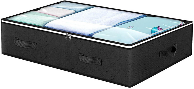침대 밑 수납함 침대밑 수납박스 대용량 지퍼형 이불정리용, 블랙