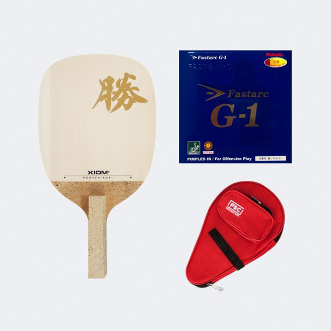 [챌린지 세트] 엑시옴 펜홀더 파워히노키 승 + 닛타쿠 파스탁 G-1 (PSC 케이스), 1개, 파워히노키 승 + G-1 빨강