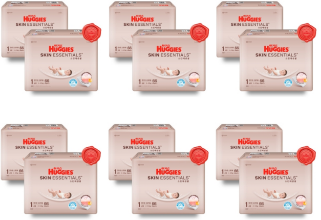 하기스 스킨에센셜 밴드형 기저귀, 1단계, 792매