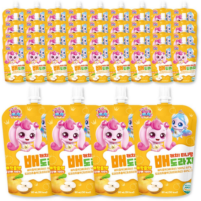 캐치티니핑 배도라지 국산배, 40개, 80ml, 배착즙액100%