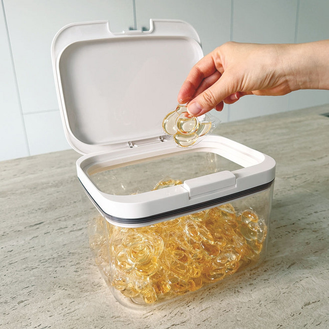 로니안 원터치 캡슐세제통 커피캡슐통 보관함 밀폐용기, 1개, 투명 대형