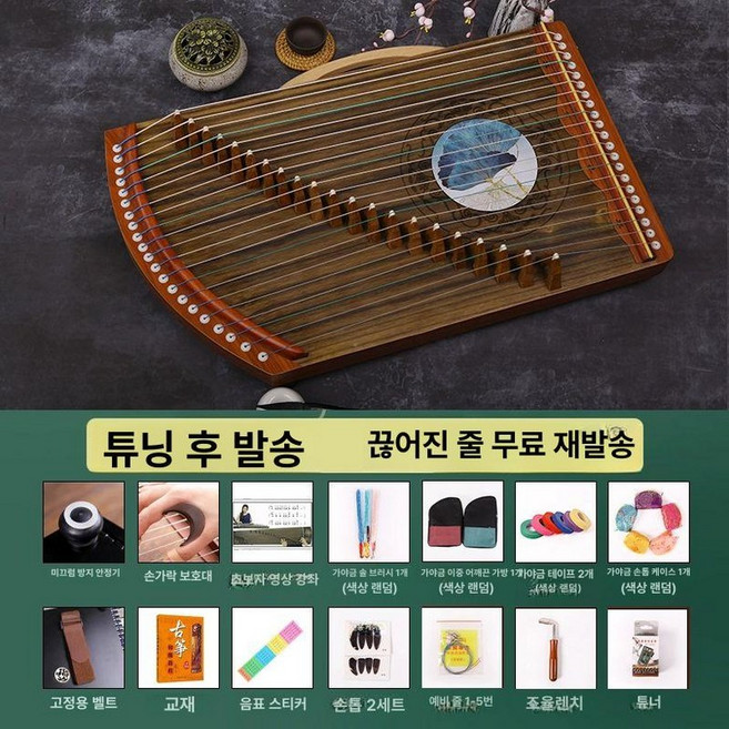 초보자용 미니가야금 배우기 연습 가야금 연습용 취미, 조각, 조각, 1개