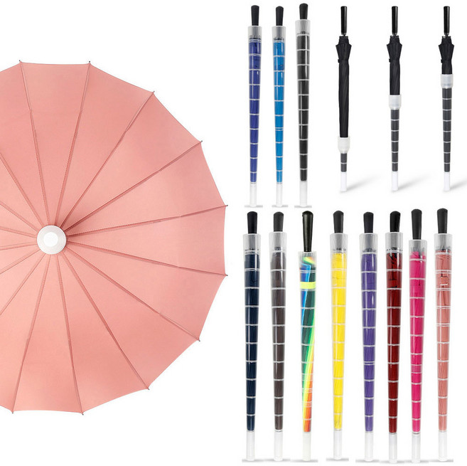 물받이캡커버장우산 튼튼한 가벼운 대형 자바라 휴대용 16k 장우산