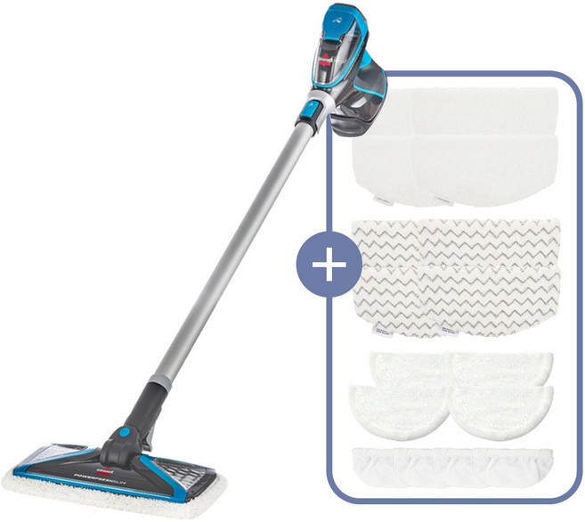 비쎌 슬림 스팀청소기 DOUBLE 패키지 (그레이블루+정품걸레16P), 01.그레이블루+걸레16P