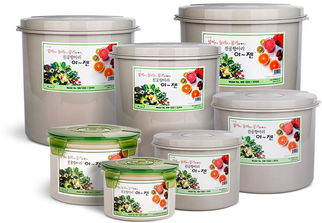 이젠 진공항아리 프리미엄 원형 7종 세트 (0.6L+1.5L+3L+8L+12L+22L+32L), 단품, 1세트